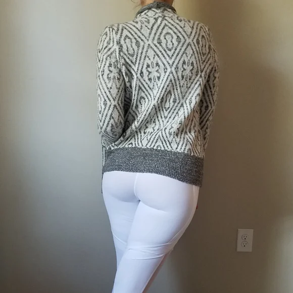 Grey & White Oversized Cozy Blanket Wrap Cardigan - Picture 8 of 8